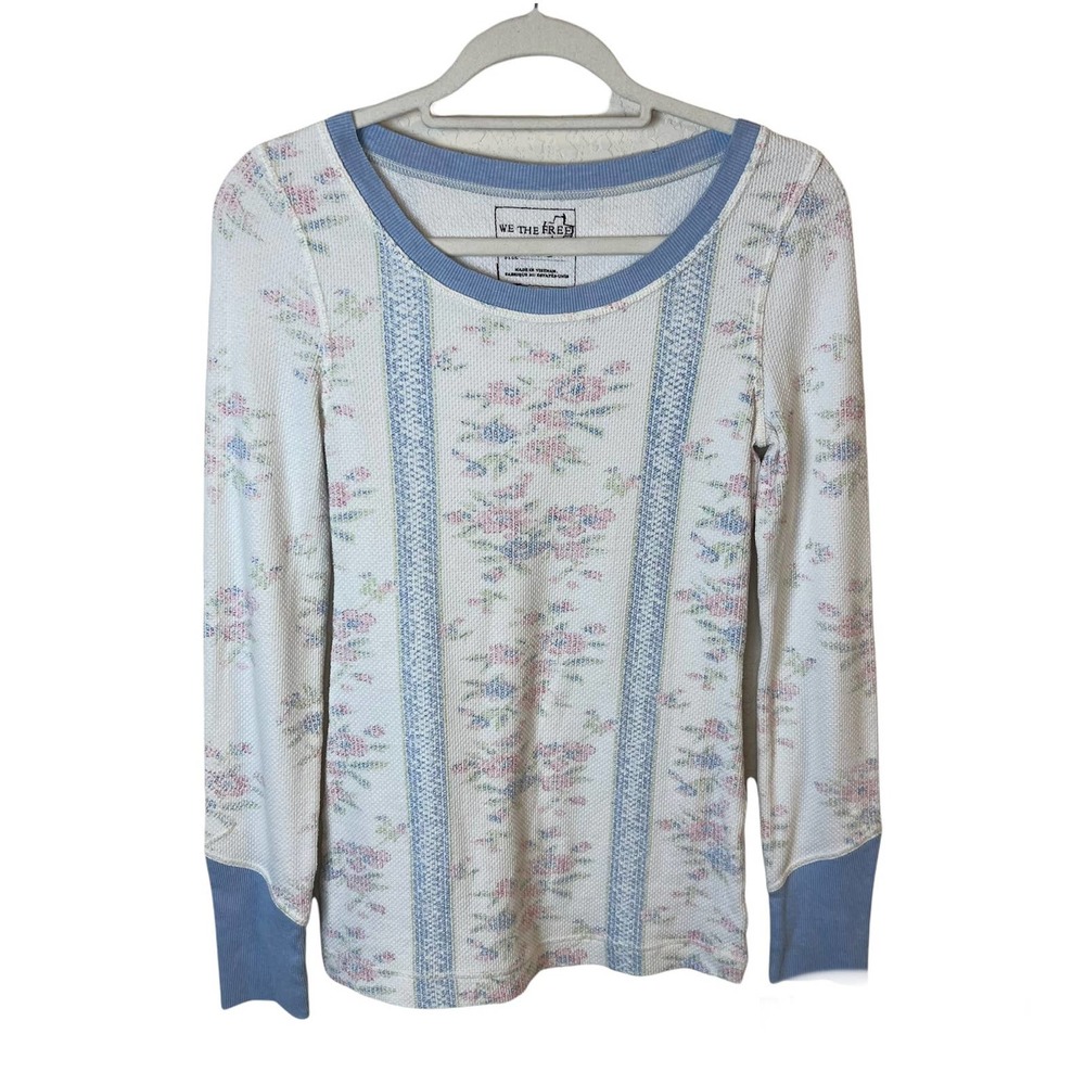 We The Free Floral Thermal Long Sleeve Top Size L
